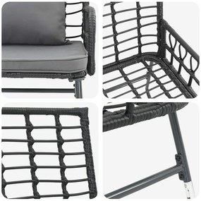 Conjunto de Jantar para Jardim 3 pcs Preto, Antracite