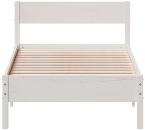 Cama sem colchão 90x190 cm madeira de pinho maciça branco