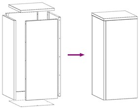 Suportes para Plantas Externos Pilar 2 pcs 24x24x55 cm Aço Galvanizado