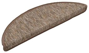 Tapetes de escada adesivos 15 pcs 56x17x3 cm castanho-claro