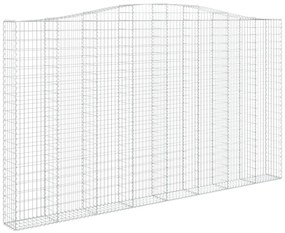 Cestos gabião arqueados 3pcs 400x30x220/240cm ferro galvanizado