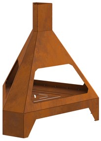 Fogo com Chaminé 50x43x52 cm Aço Envelhecido