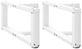 Pés para mesa de centro em forma de T, 2 peças, branco, 70x25x(30-31)