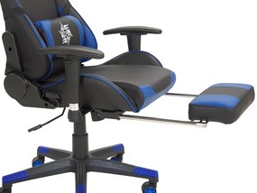 Cadeira gaming em pele sintética azul e preta VICTORY Beliani