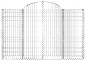 Cestos gabião arqueados 4pcs 200x30x120/140cm ferro galvanizado