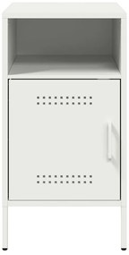 Mesas de cabeceira 2 pcs 36x39x68 cm aço branco