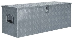 vidaXL Caixa de alumínio 110,5x38,5x40 cm prateado