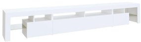 Móvel de TV com luzes LED 260x36,5x40 cm branco