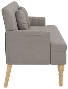 Banco c/ almofadões 113x64,5x75,5 cm tecido cinza-acastanhado