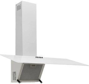 Exaustor de parede 90 cm aço e vidro temperado branco