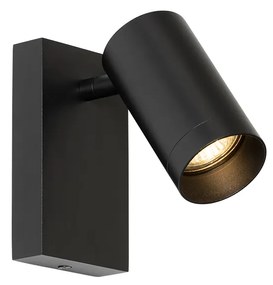 Candeeiro de parede moderno preto ajustável com interruptor - Jeana Luxe Moderno