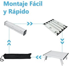 Conjunto de 2 cadeiras reclináveis de exterior com estrutura de alumínio e mesa de jardim, piscina campismo, praia dobraveis Multicolor