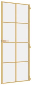 Porta interior 83x201,5 cm vidro temperado e alumínio dourado