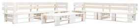 vidaXL Sofás de paletes para jardim 6 pcs madeira branco