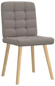 Cadeiras de jantar 6 pcs tecido cinzento-acastanhado