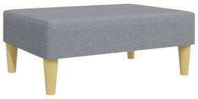 Sofá-cama de 2 lugares c/ apoio de pés tecido cinzento-claro
