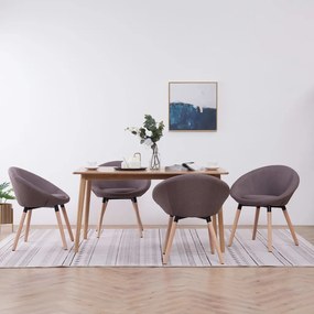 vidaXL Cadeiras de jantar 4 pcs tecido cinzento-acastanhado