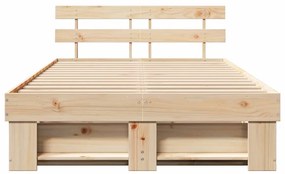 Estrutura da Cama com cabeceira Castanho 140 x 190 cm