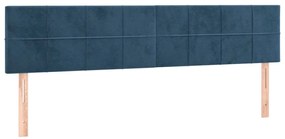 Estrutura de cama com colchão azul escuro 120x190 cm Veludo