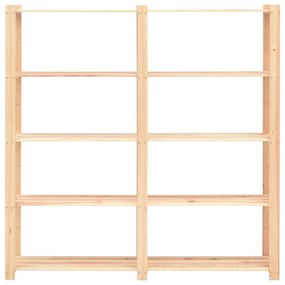 3 unidades arrumação 5 prateleiras 170x38x170cm pinho 500 kg