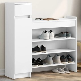vidaXL Sapateira 100,5x28x100 cm derivados de madeira branco