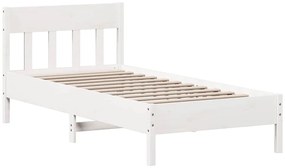Cama sem colchão 90x200 cm madeira de pinho maciça branco