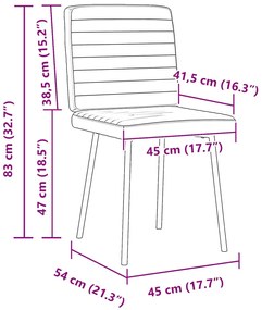 Cadeiras de jantar 2 pcs couro artificial cinzento