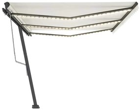 Toldo automático com LED e sensor de vento 600x300 cm cor creme