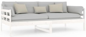 Sofá-cama 90x190 cm madeira de pinho maciça branco