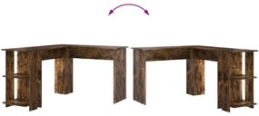 Mesa de Canto com Armazenamento Carvalho Defumado 140x113,5x75cm