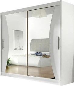 Roupeiro Closico 124, Branco, 215x180x57cm, 148 kg, Portas para roupeiro: Deslizante, Número de prateleiras: 5, Número de prateleiras: 5