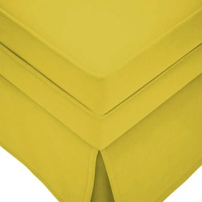 Chaise-longue com almofada e apoio braço direito veludo amarelo