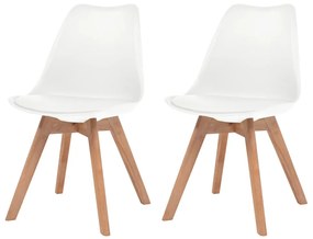 244783 vidaXL Cadeiras de jantar 2 pcs plástico branco