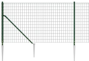 Cerca de malha de arame com estacas de fixação 1,1x25 m verde