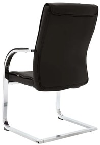 Cadeira de escritório cantilever em couro artificial preto