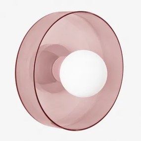 Aplique De Parede Em Vidro E Aço Inoxidável Jaxal Cor-de-rosa & Ø25 Cm - Sklum