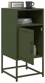 Mesa de cabeceira 36x39x78 cm aço verde-azeitona