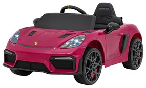 Carro elétrico para Crianças 12V Porsche Spyder RS 718 com Rodas Espuma EVA, assento couro ecológico Carga até 30 kg Pintado Rosa