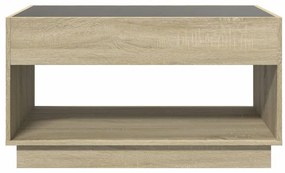 Mesa de centro luzes LED Infinity 90x50x50 cm carvalho sonoma