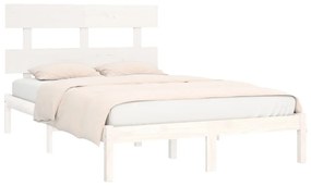 Estrutura de cama 200x200 cm madeira maciça branco