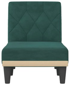 Chaise longue veludo verde-escuro