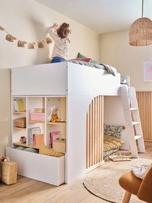 Cama mezanino com arrumação, para criança, Playful branco