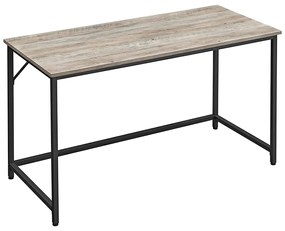 Mesa de escritório estreita em design industrial 140 x 60 x 75 cm preto-greige