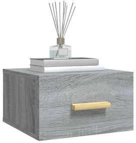 Mesa de cabeceira montagem na parede cinzento sonoma 35x35x20cm