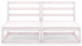 Sofá de 2 lugares para jardim pinho maciço branco