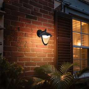 Candeeiro de Parede Inteligente para Exterior Preto com Vidro Transparente Incl. LED IP54 - Classica