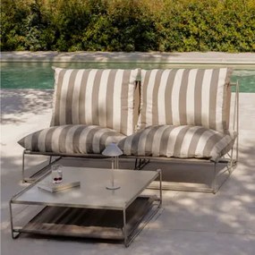 Conjunto De Jardim Amaro Com Sofá Modular De 2 Peças E Mesa Lateral Conversível Tapioca Bege - Castanho Moka - Sklum