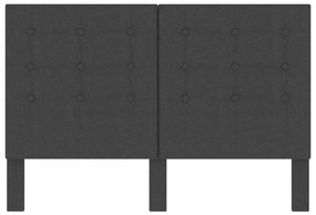 Cabeceira de cama acolchoada 140x200 cm tecido cinzento-escuro