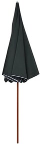 Guarda-sol de jardim com poste de aço 300 cm antracite