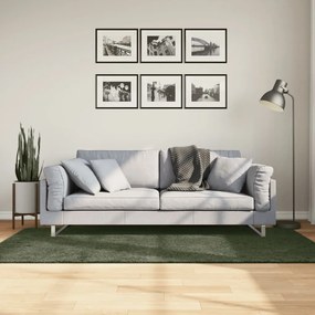 vidaXL Tapete pelo curto macio lavável HUARTE 100x200cm verde-floresta